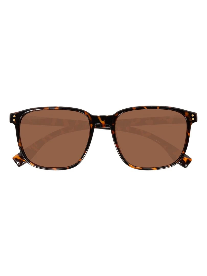 Lunettes de soleil mixte Rectangulaire Ecaille Marron