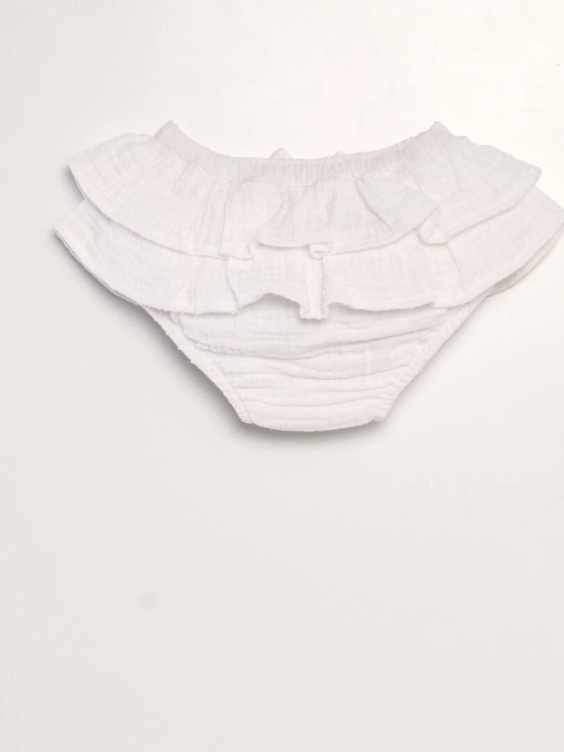 Culotte en gaze de coton avec plumetis blanc