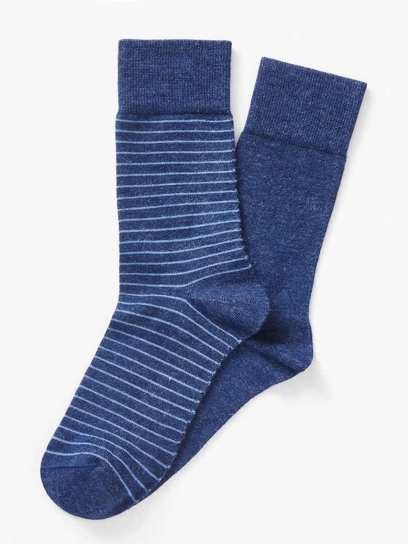 Lot de 2 paires de chaussettes mélange soie et Thermolactyl Damart Bleu