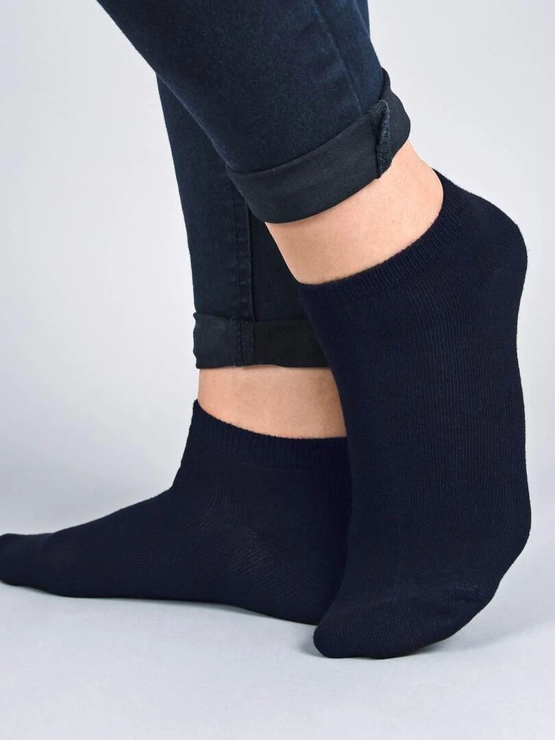 Socquettes Coton Prémium Lot 3 Paires Fabrication UE Noir