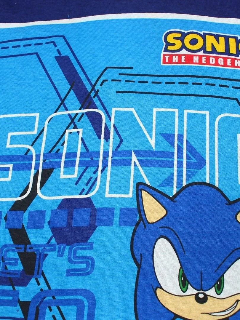 Sonic   Ensemble ​​T shirt short garçon Imprimé Sonic   Bleu marine