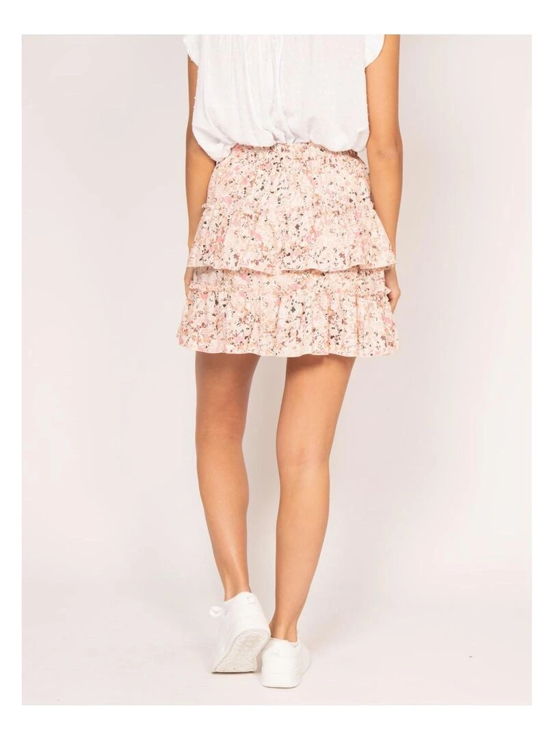 Jupe courte motifs XARRY Rose