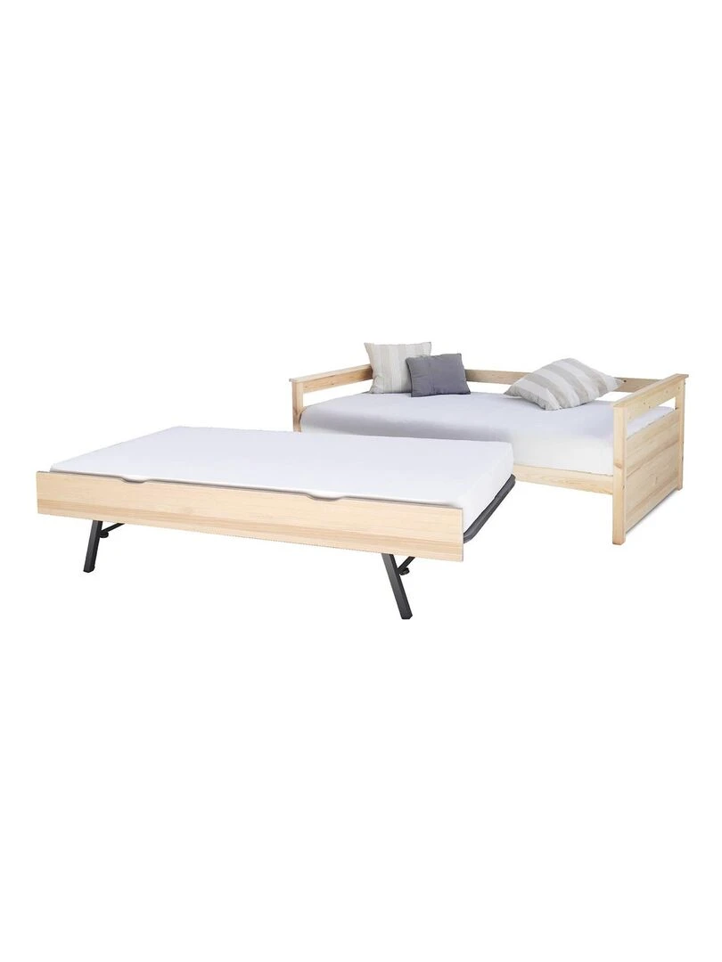 Lit banquette gigogne Izao   AKITEN RETAIL   Marron