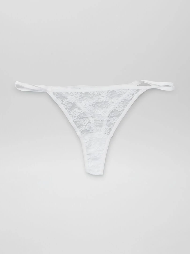 Lot de 3 strings en dentelle   blanc