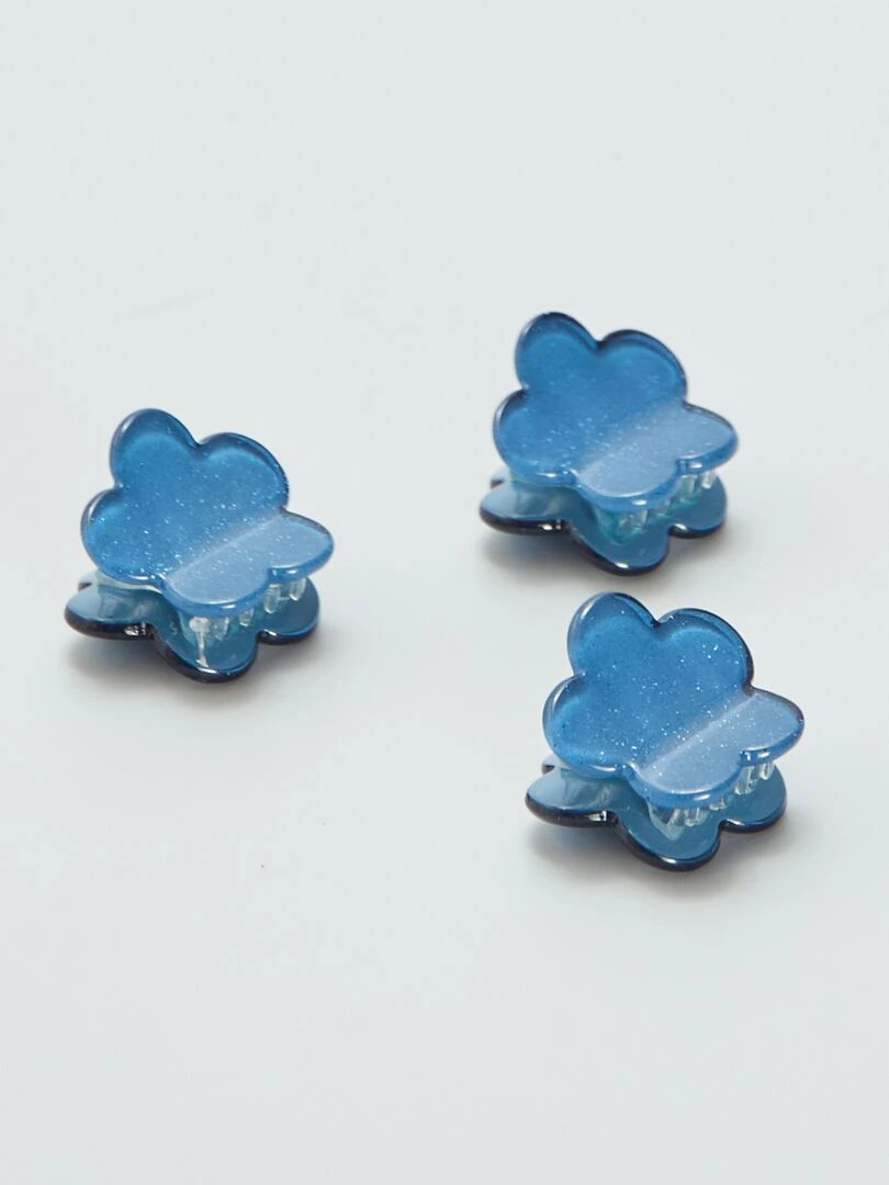 Lot de 3 pinces crabes Bleu