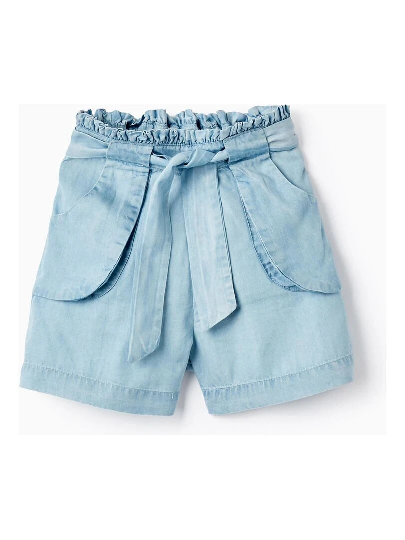 Short En Jean Fin Avec Ruban Pour Fille MATISSE Bleu clair