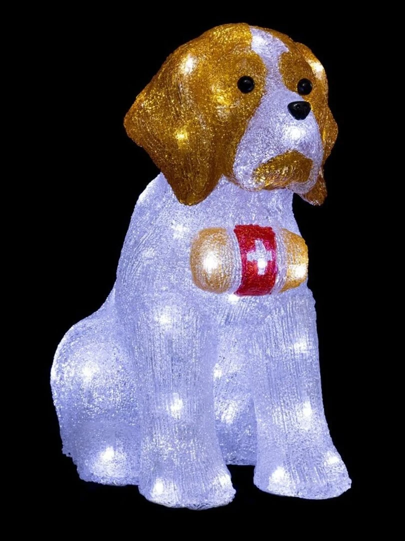 Décoration lumineuse LED St Bernard extérieur H38 Blanc