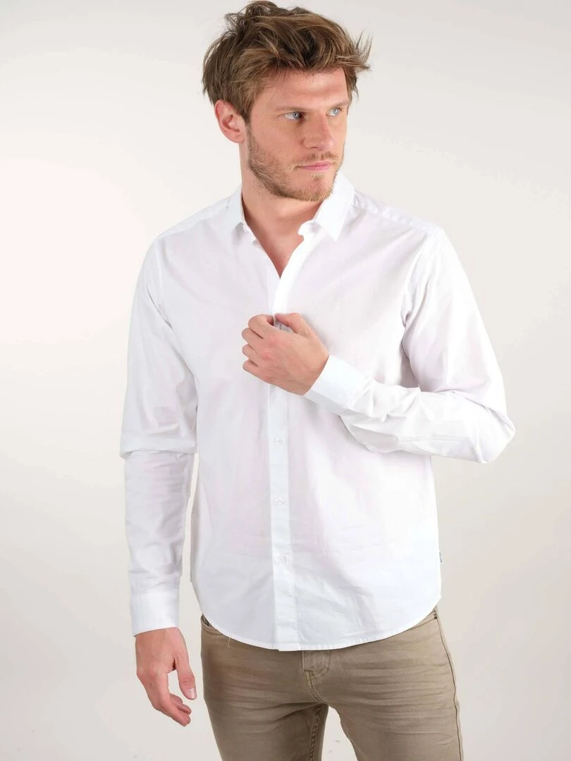 Chemise à manches longues pour homme 'Deeluxe'   Blanc