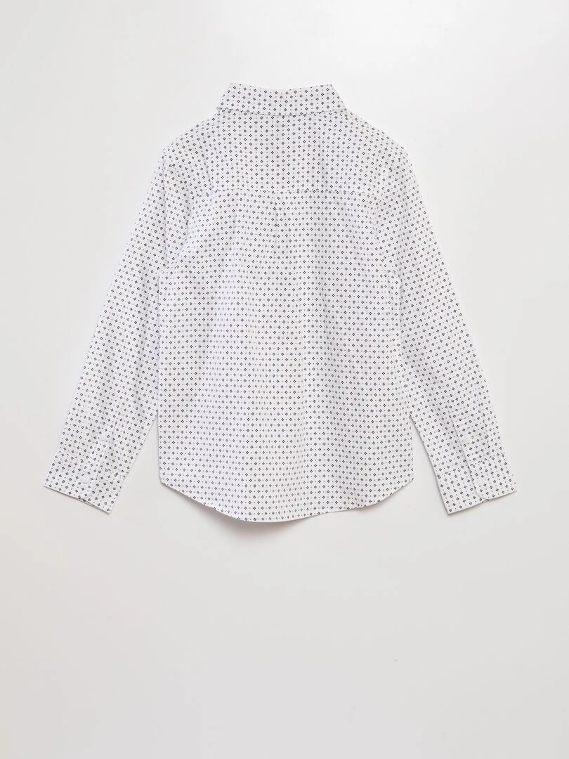 Chemise en popeline imprimée Blanc/noir