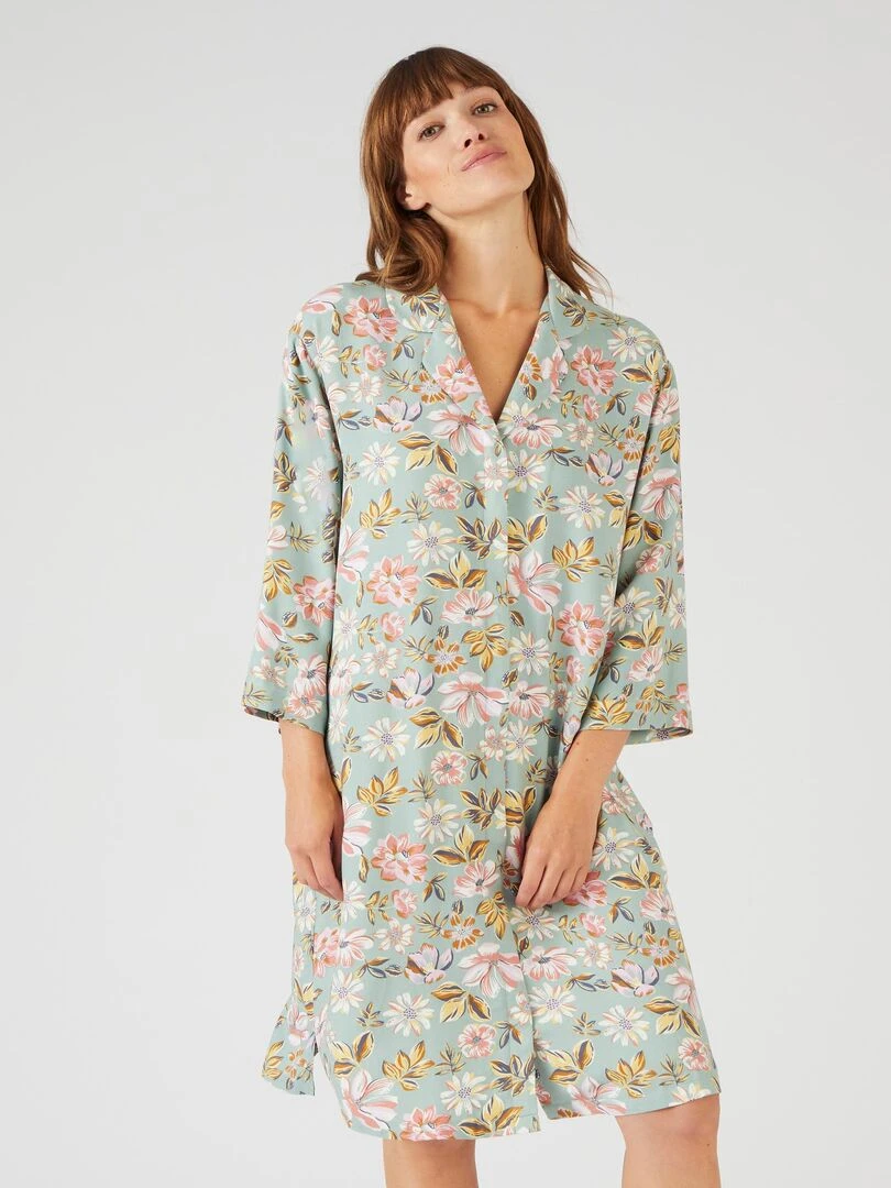 Liquette rayée en pure viscose Damart Vert