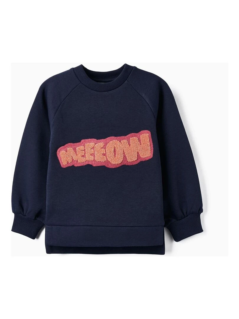 Sweat pour Fille 'Meeeow' GREAT GOALS GREAT WORLD Bleu foncé