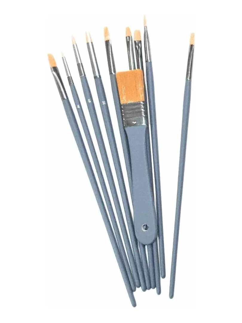 9 pinceaux pour peinture acrylique et 1 Spalter N/A
