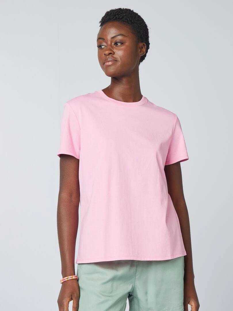 T shirt uni en jersey   ROSE