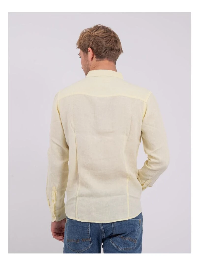 Chemise manches longues pur lin DALAMO Jaune