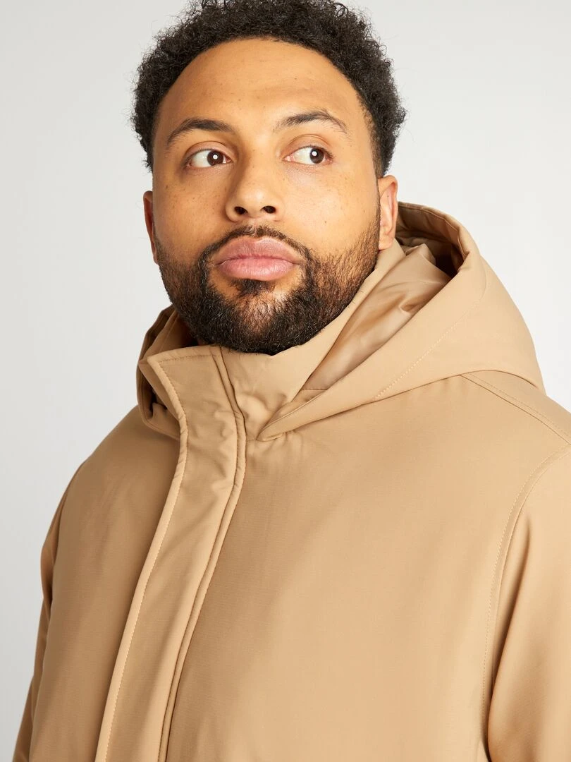 Parka mi longue déperlante   Beige