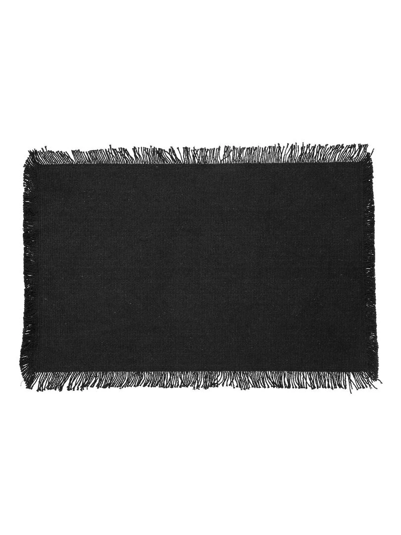 Set de table à franges Noir