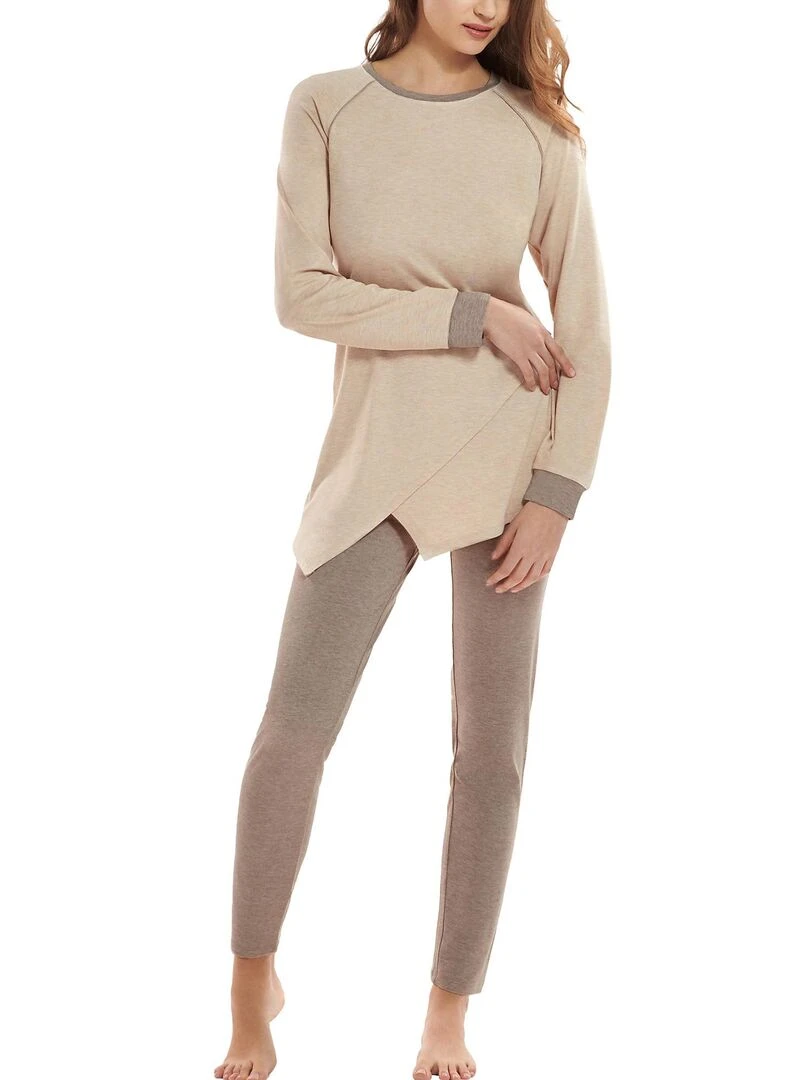Pyjama leggings tunique Kelly Beige