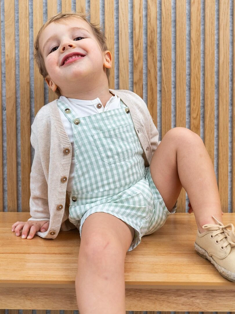 Gilet à col V en maille légère   Beige