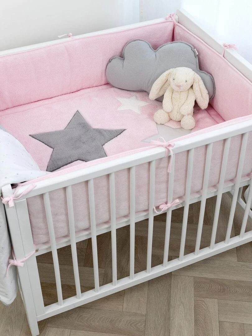 Bemini Tapis de parc et jeu Pady softy et terry   Rose clair