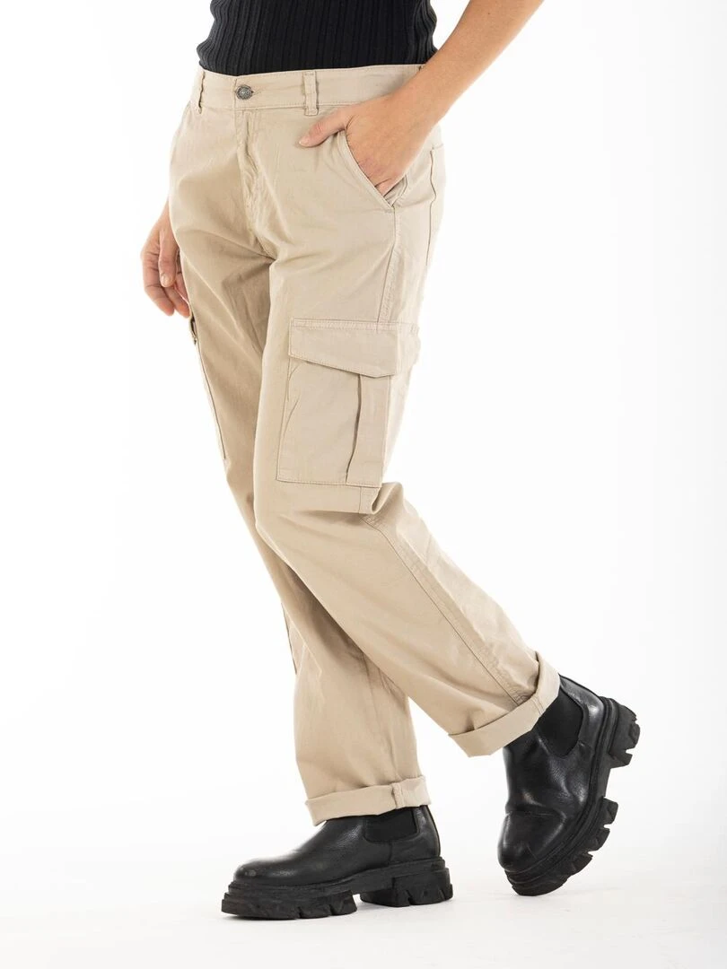 Pantalon stretch coupe cargo BABE 'Rica Lewis' Beige