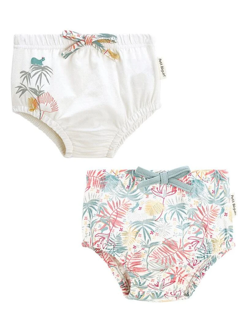 Lot de 2 culottes bébé Chat bada bada Ecru