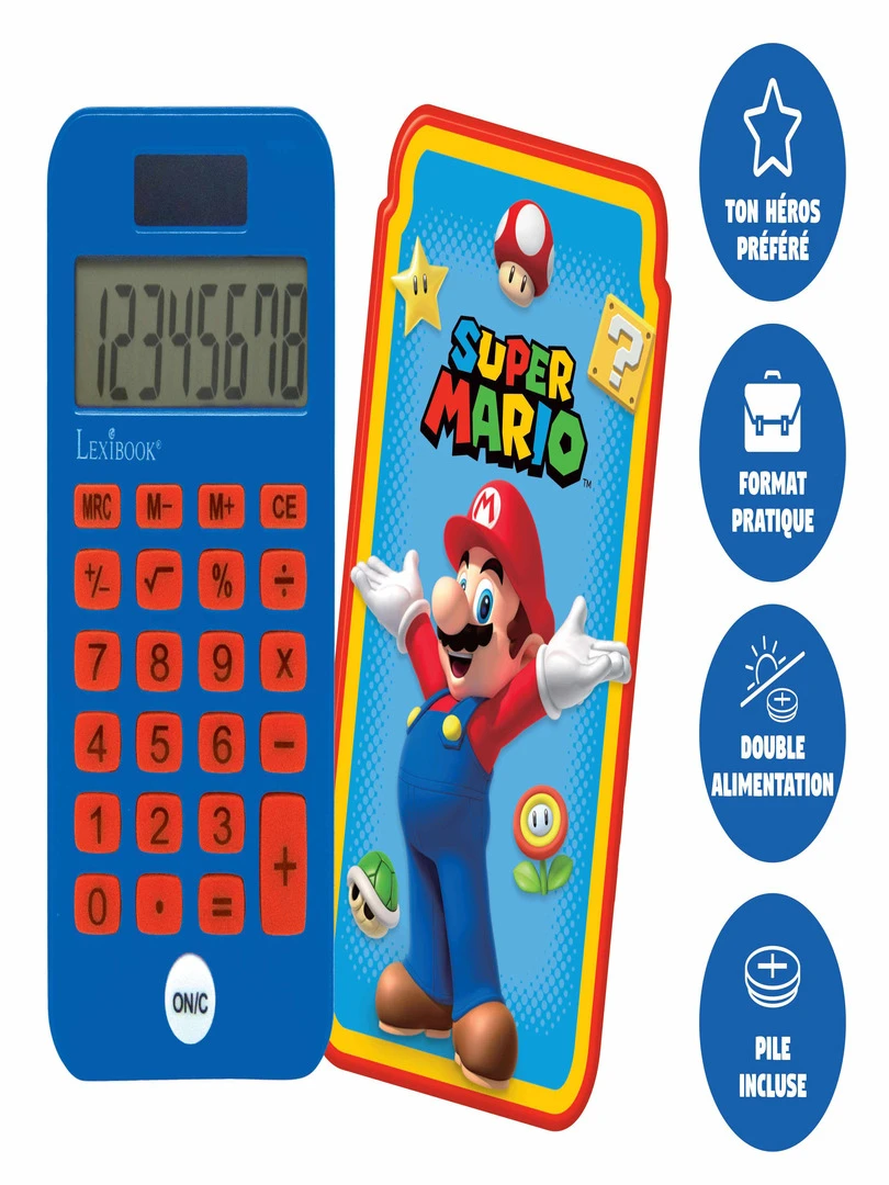 Calculatrice De Poche Avec Couvercle De Protection Mario   N/A