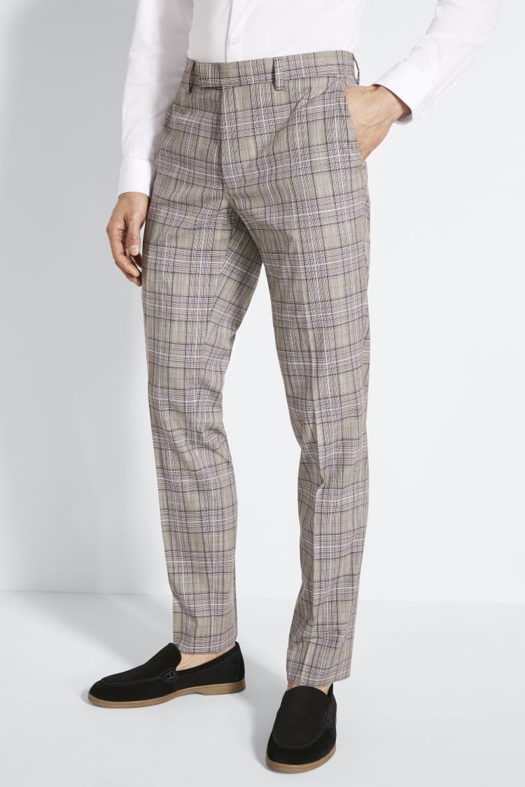 Tailored Fit Blue Check Stretch Jacket   Buy Online at Moss