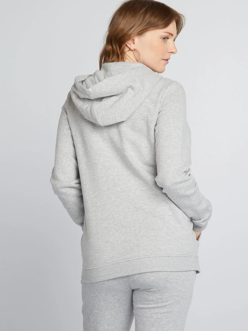 Sweat zippé grossesse en molleton   Gris