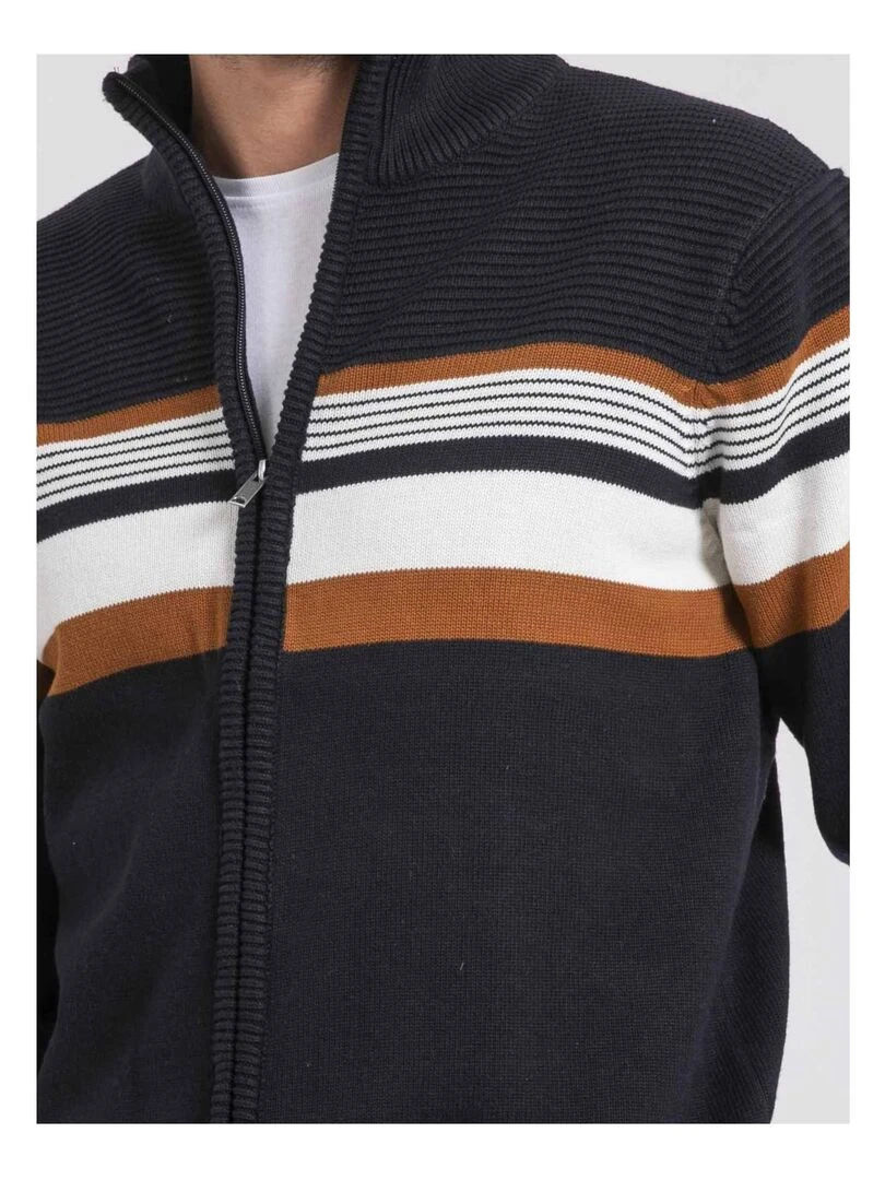 Gilet zippé col montant coton LITIBERIN   Bleu marine