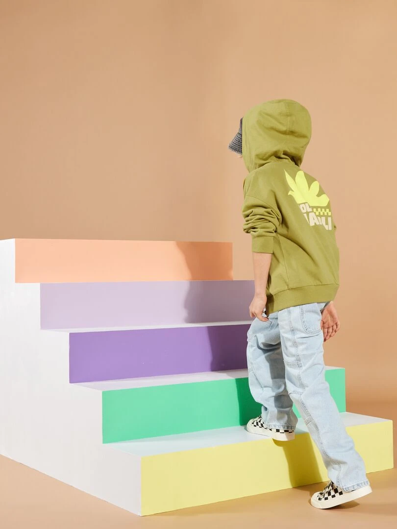 Sweat zippé à capuche Grafik Edition Vert