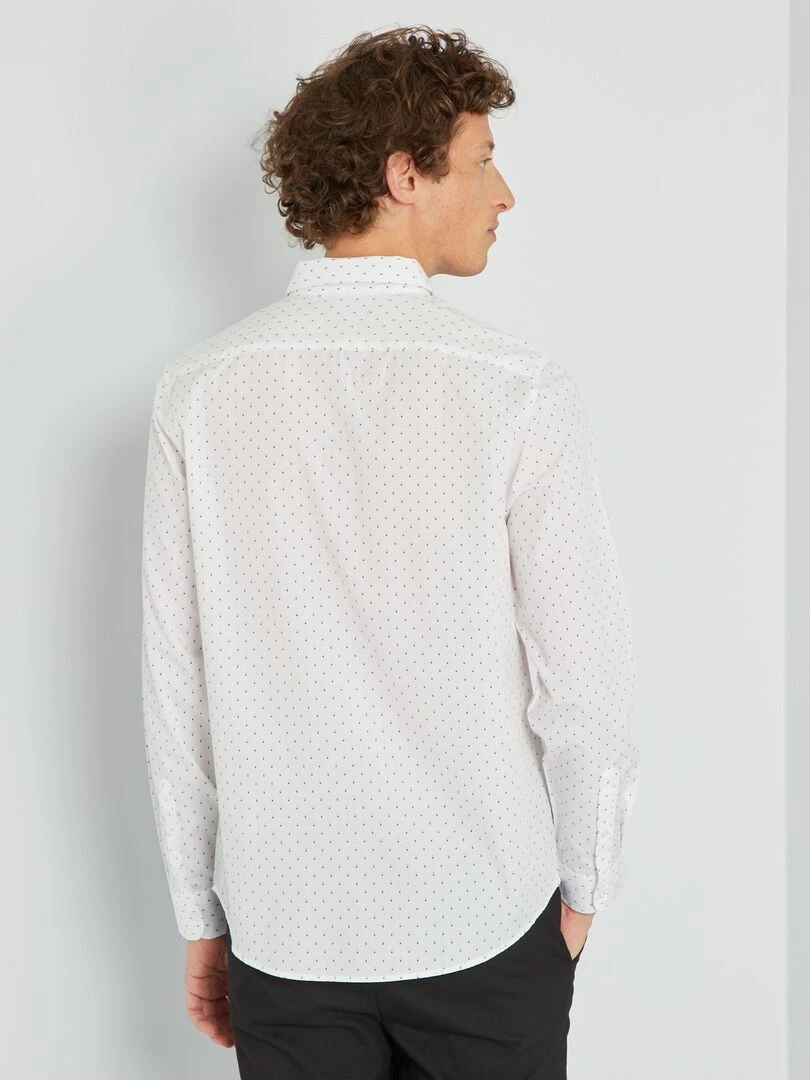 Chemise fantaisie à coupe droite   Blanc