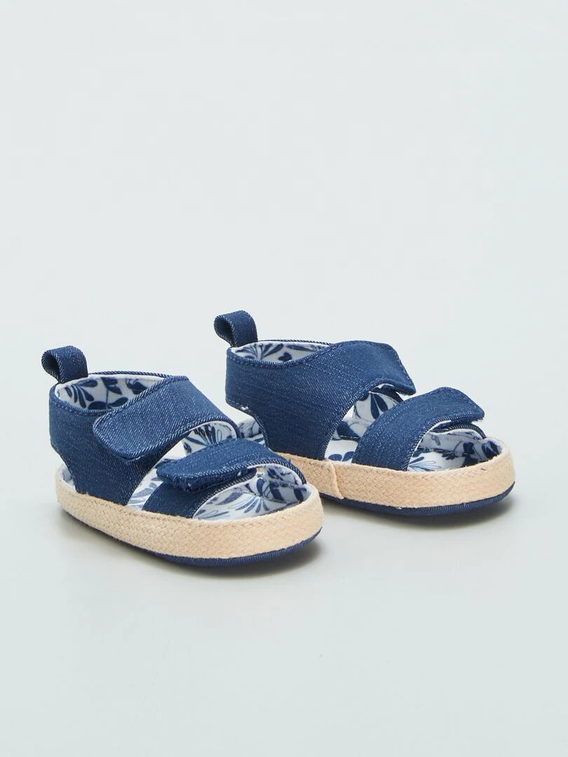 Sandales façon denim Bleu