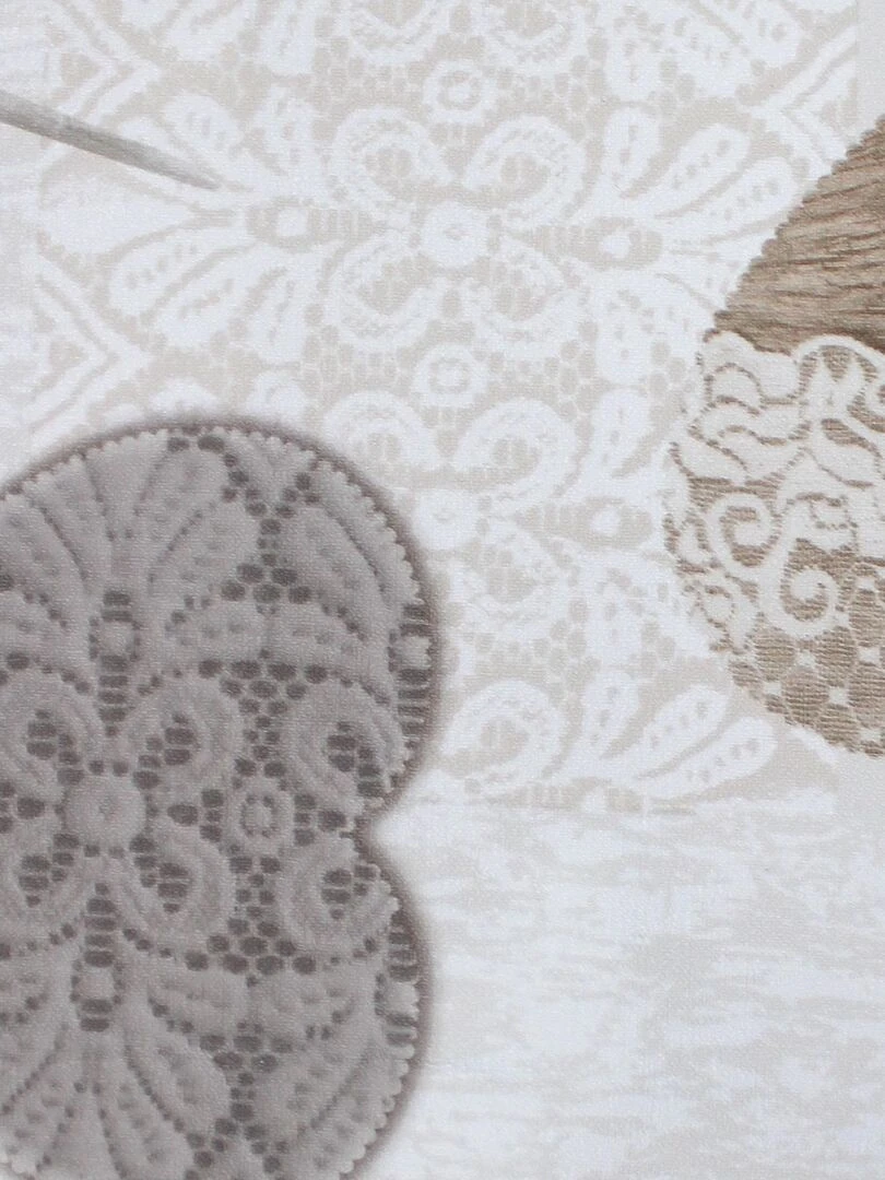 Nappe rectangle PVC 140 x 240 cm Coeur delicia Beige