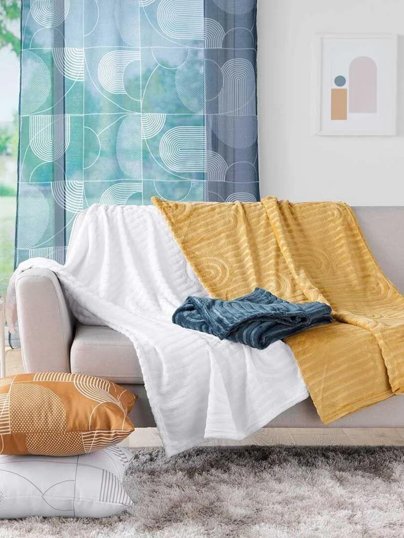 Plaid Esquisse   Blanc