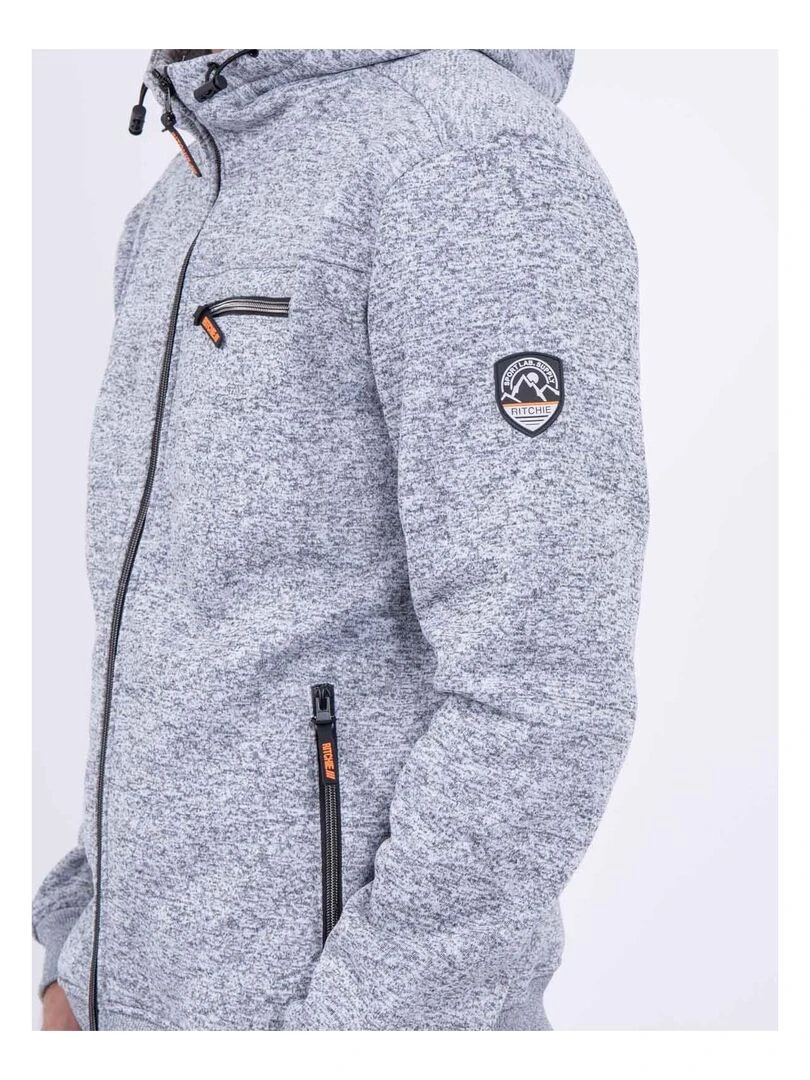 Sweat zippé col montant capuche WEMOVE   Gris