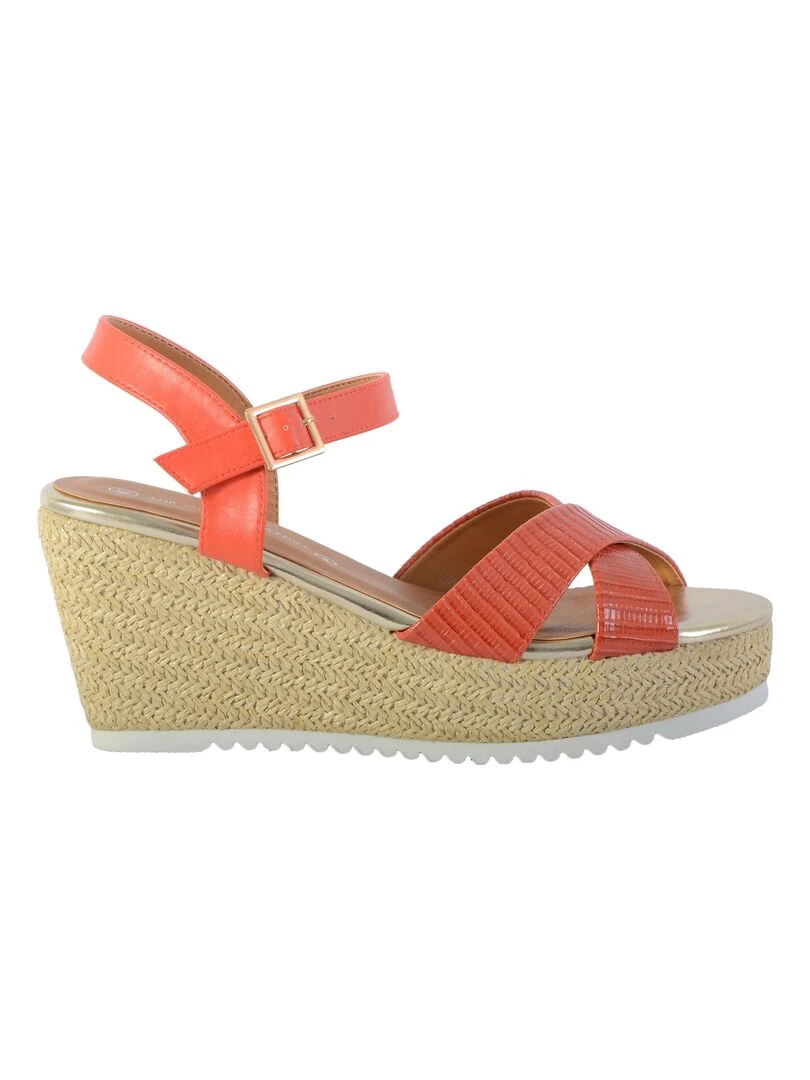 Sandale Compensée The Divine Factory QL4350   Orange