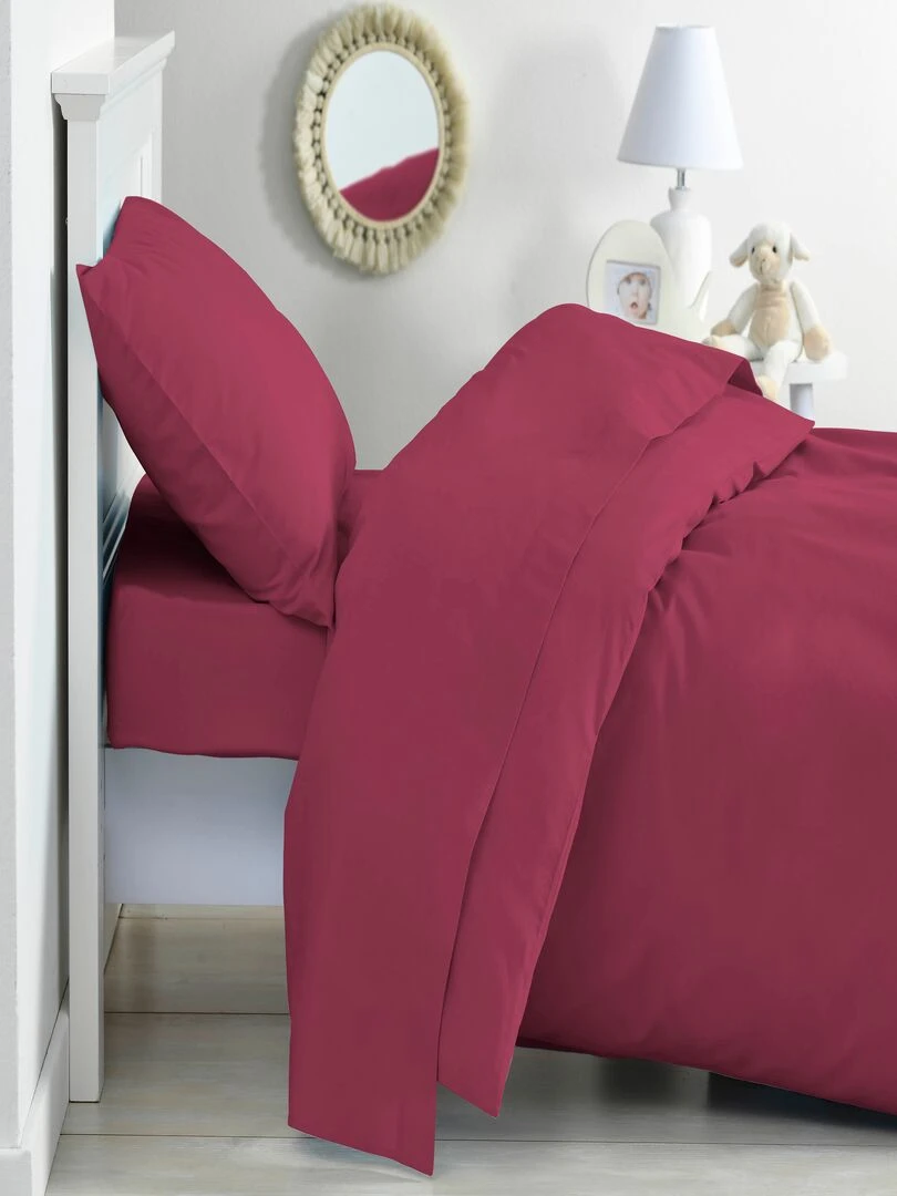 Housse de couette Coton Bio 57 fils 'P'tit Basile' Violet prune