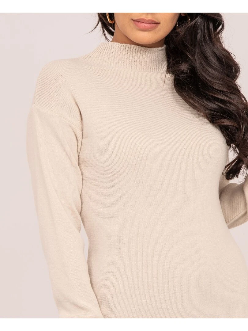 Robe pull longue ILIANCE   Beige