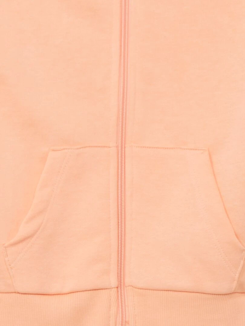 Sweat zippé en french terry Orange saumon