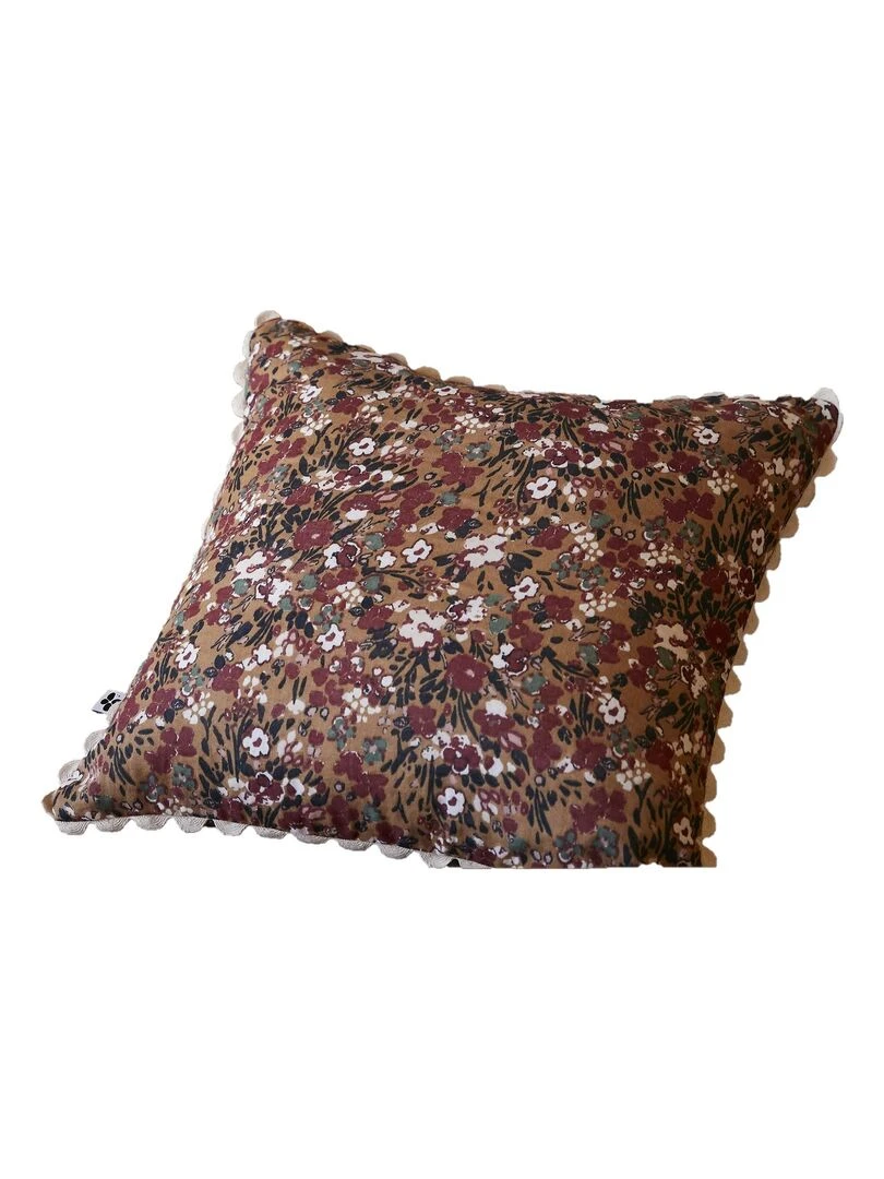 Coussin gaze de coton Capucine Marron
