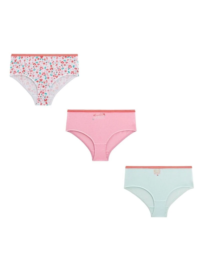 Lot de 3 culottes fille Tropical Flowers Multicolore