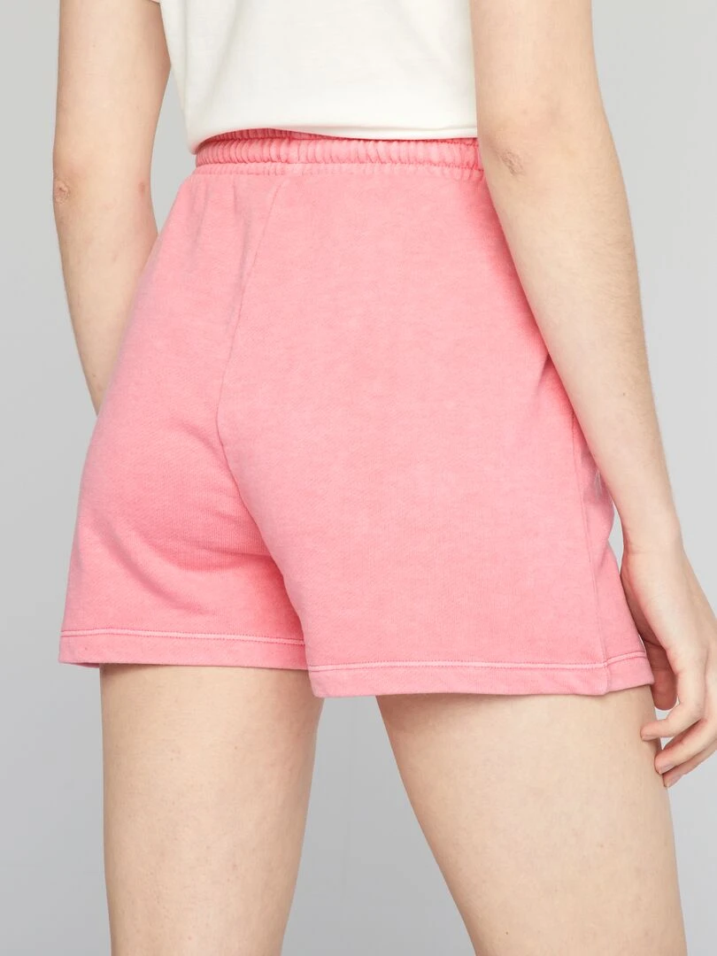Short en molleton fin   rose