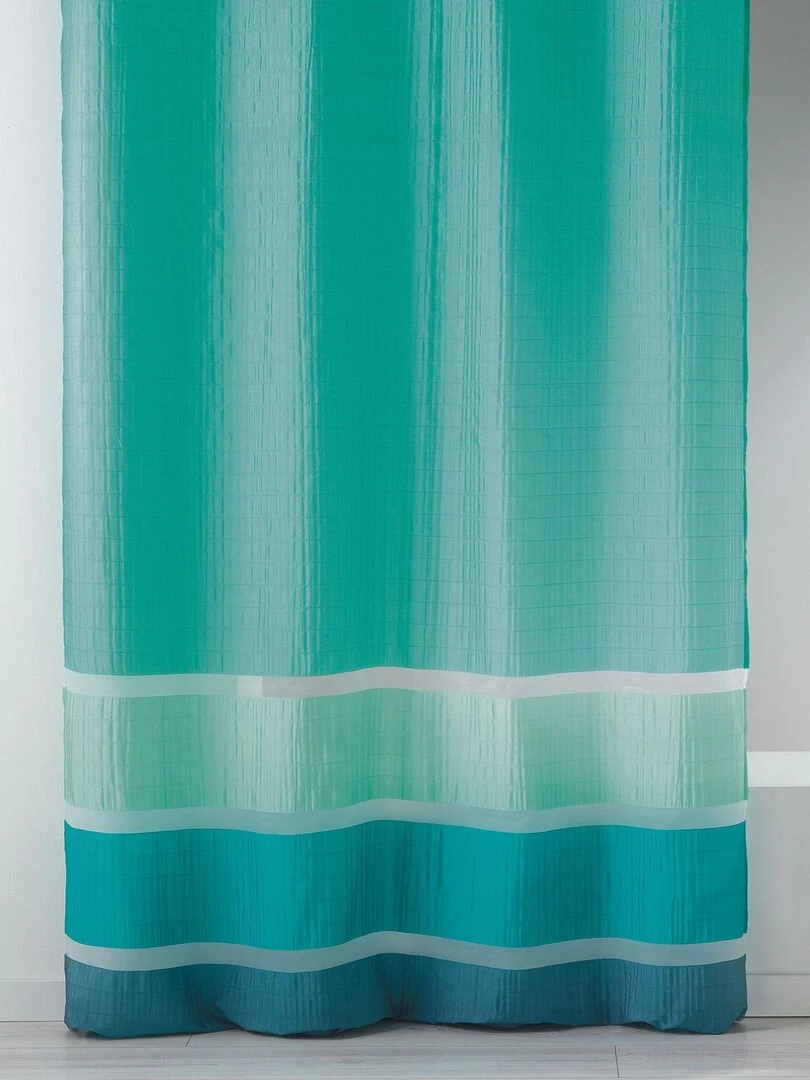 Voilage fantaisie tissée avec rayures horizontales Bleu turquoise