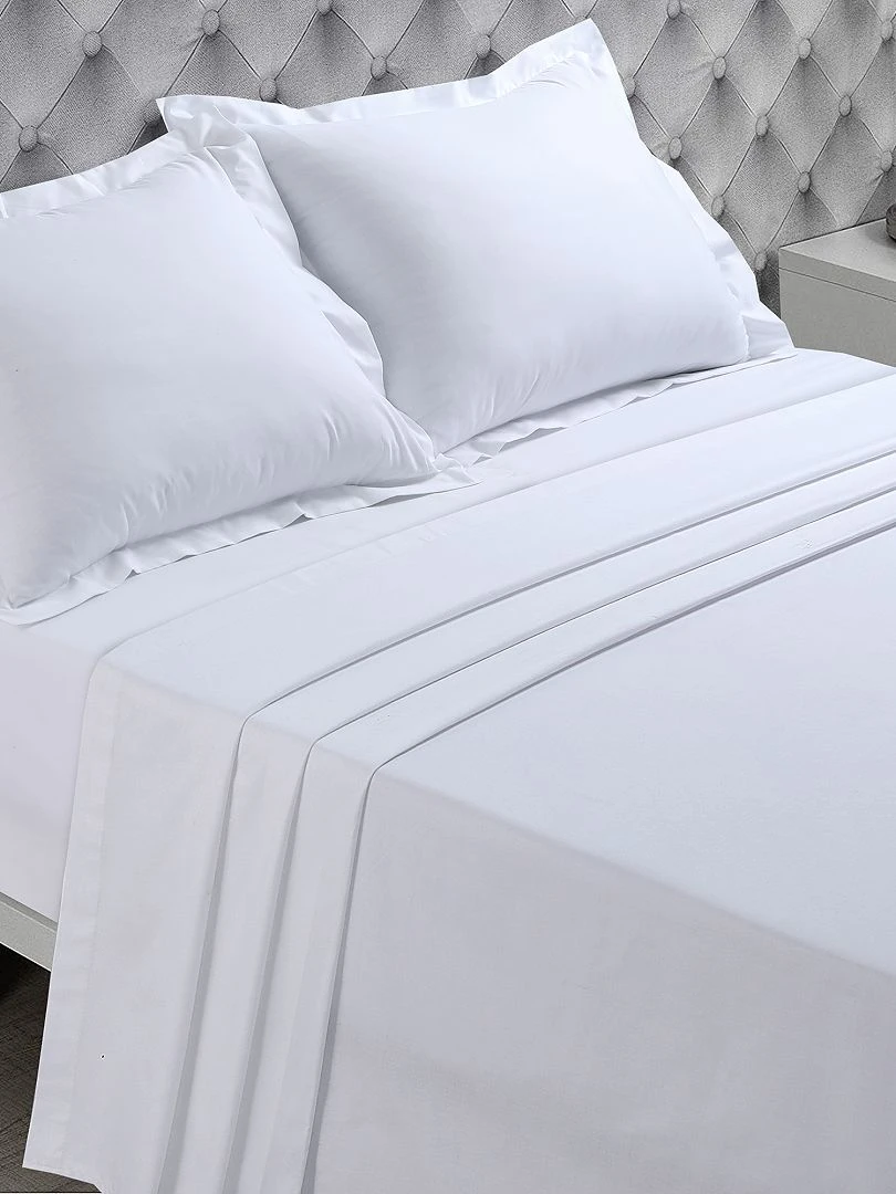 Drap plat uni blanc
