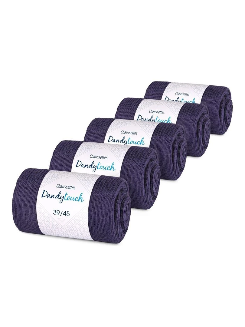 Chaussettes Jersey Coton Lot 5 Paires Fabrication UE Violet aubergine