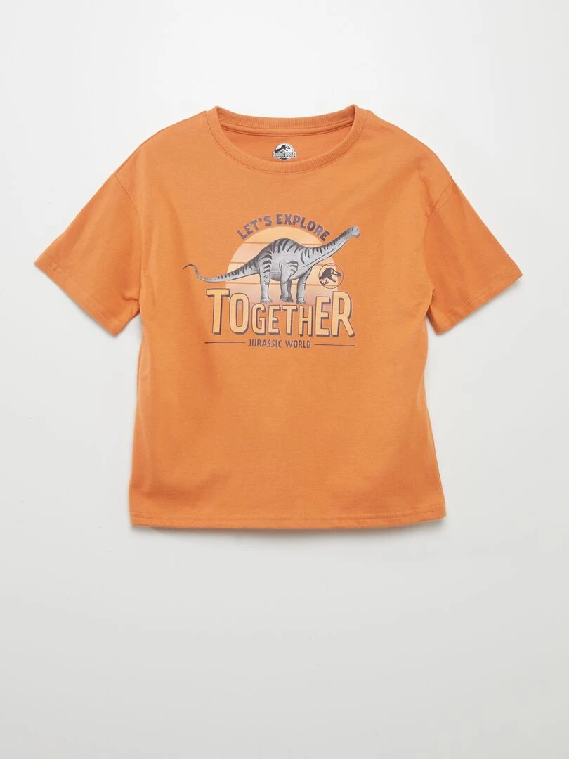T shirt 'Jurassic Park' Marron