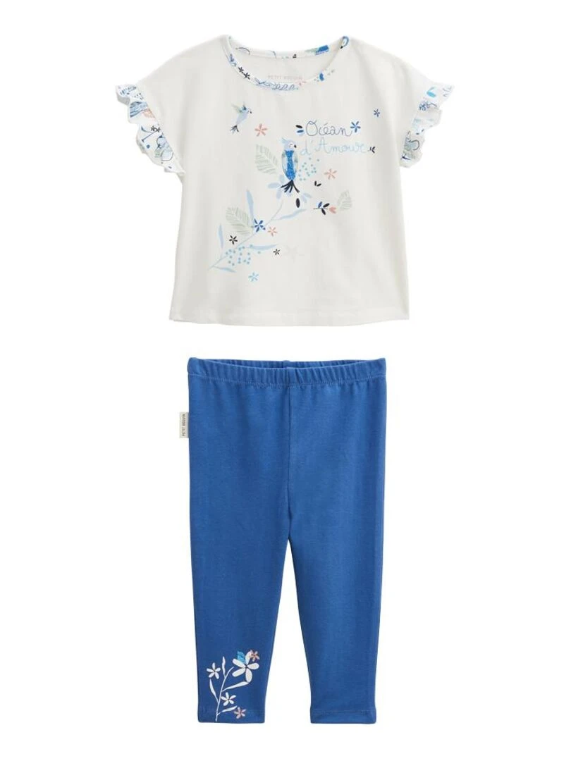 Ensemble bébé t shirt et legging Océan d'amour Bleu