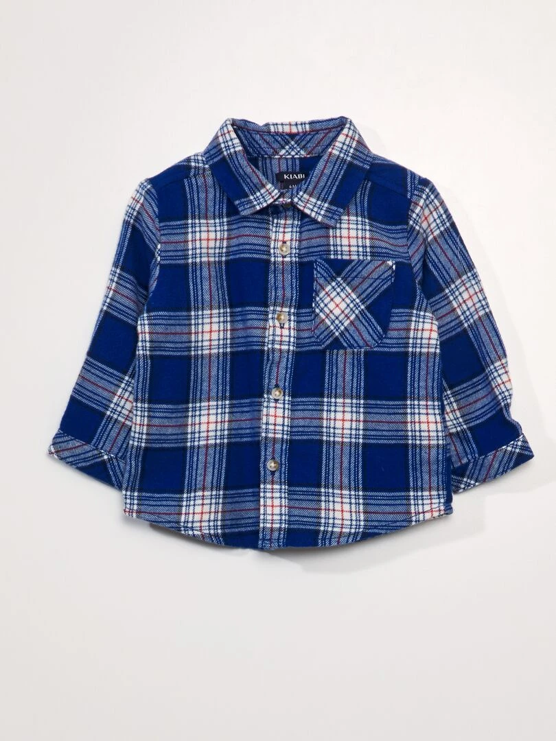 Chemise à carreaux en flanelle Bleu