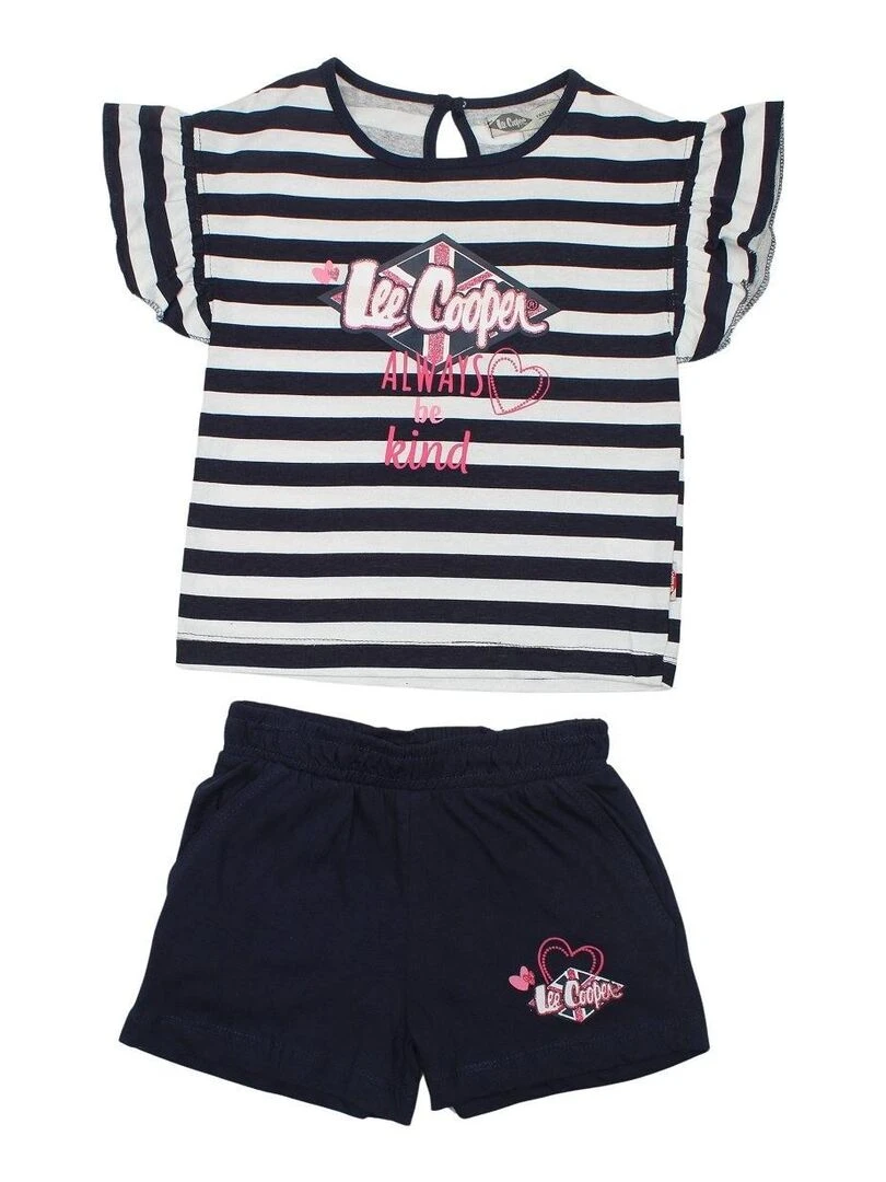 Lee Cooper Ensemble T shirt short fille Imprimé Lee Cooper Bleu marine