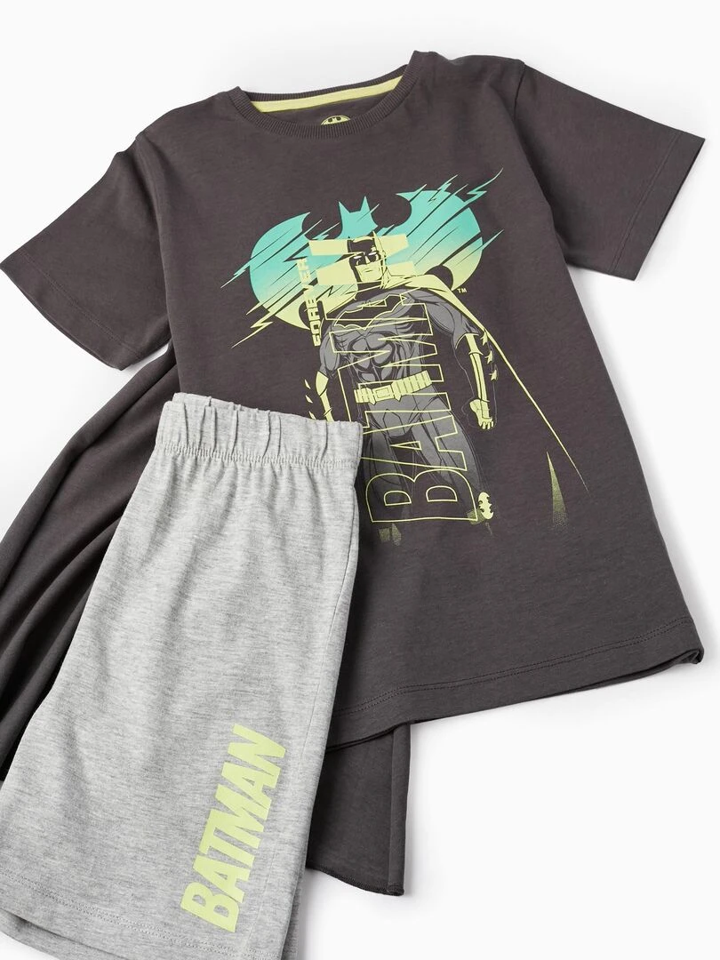 Pyjama avec Cape Amovible pour Garçon 'Batman' manches courtes WARNER BATMAN   Gris foncé